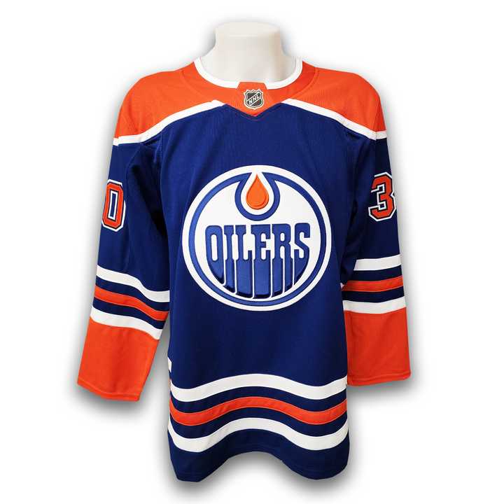 Calvin Pickard Autographed Edmonton Oilers Home Fanatics Premium Jersey