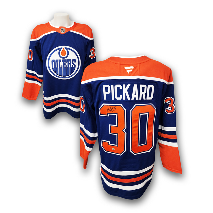 Calvin Pickard Autographed Edmonton Oilers Home Fanatics Premium Jersey
