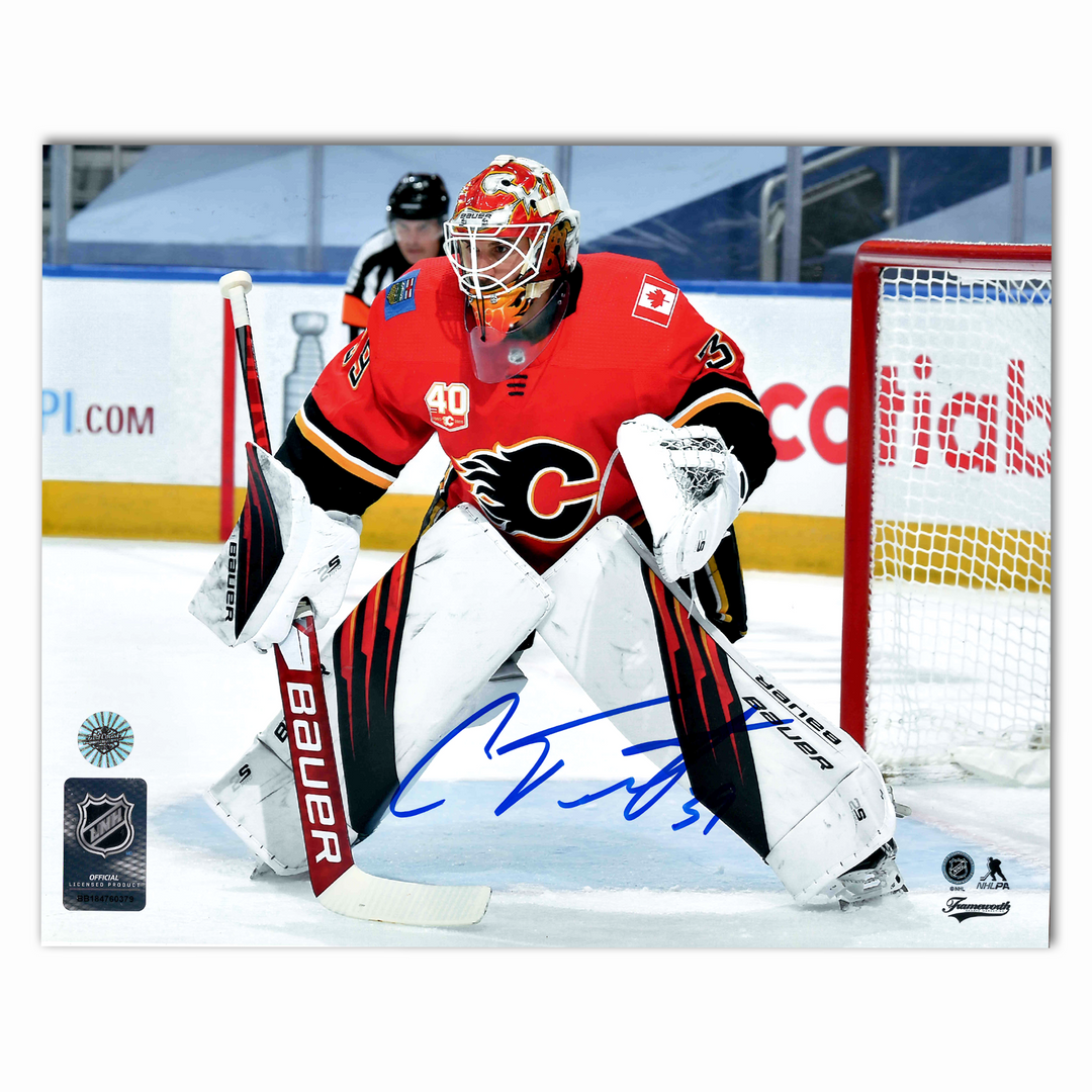 Cam Talbot Autographed Calgary Flames Home Horizontal 8x10 Photo