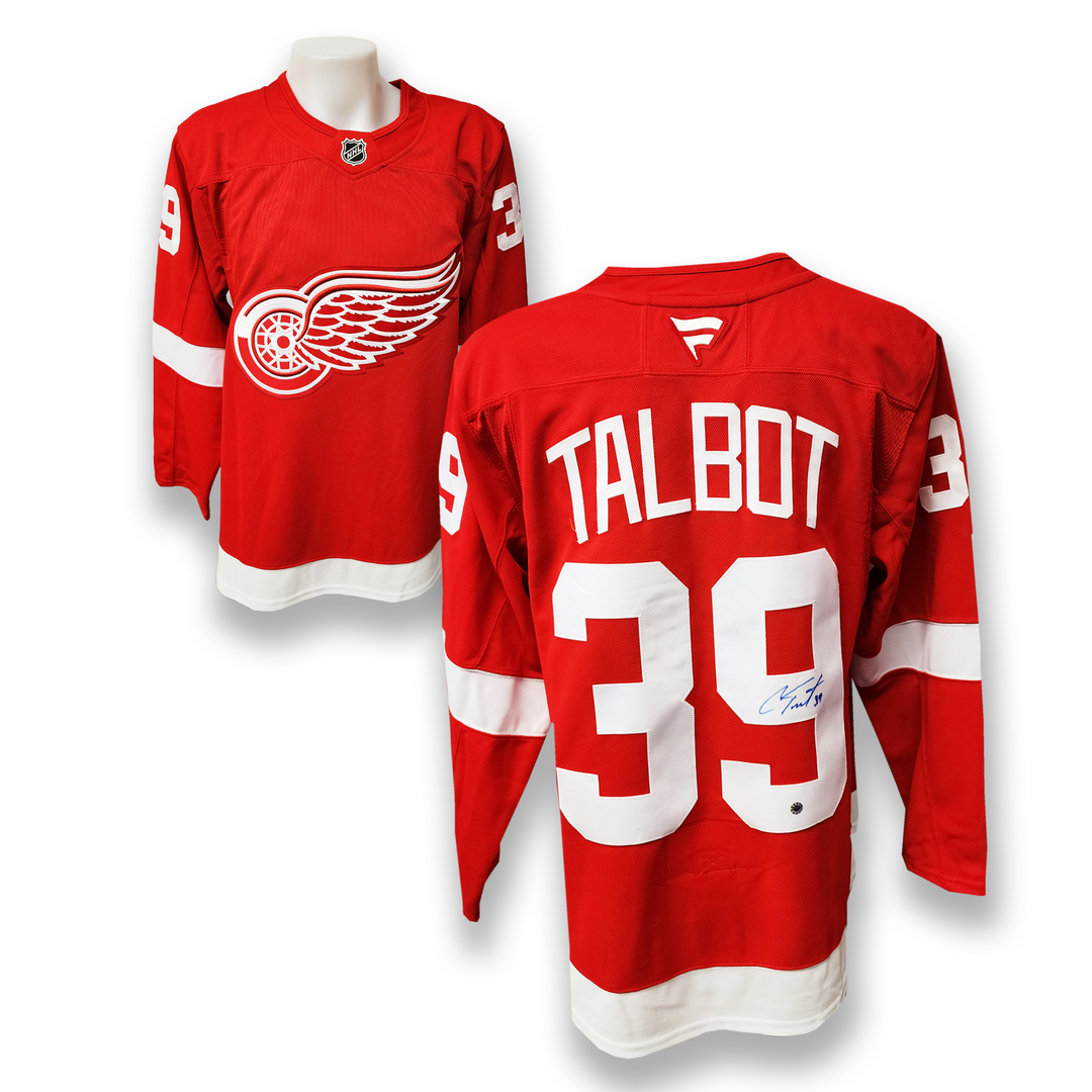 Cam Talbot Autographed Detroit Red Wings Home Fanatics Premium Jersey