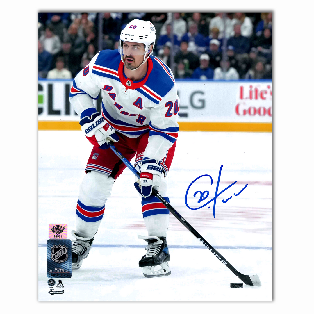 Chris Kreider Autographed New York Rangers Away 8x10 Photo