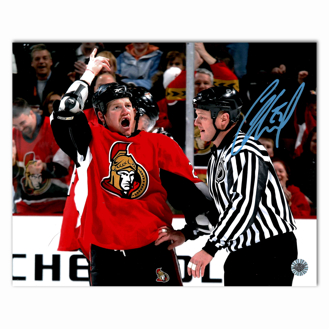 Chris Neil Autographed Ottawa Senators Home 8x10 Photo (Being Pulled Away)