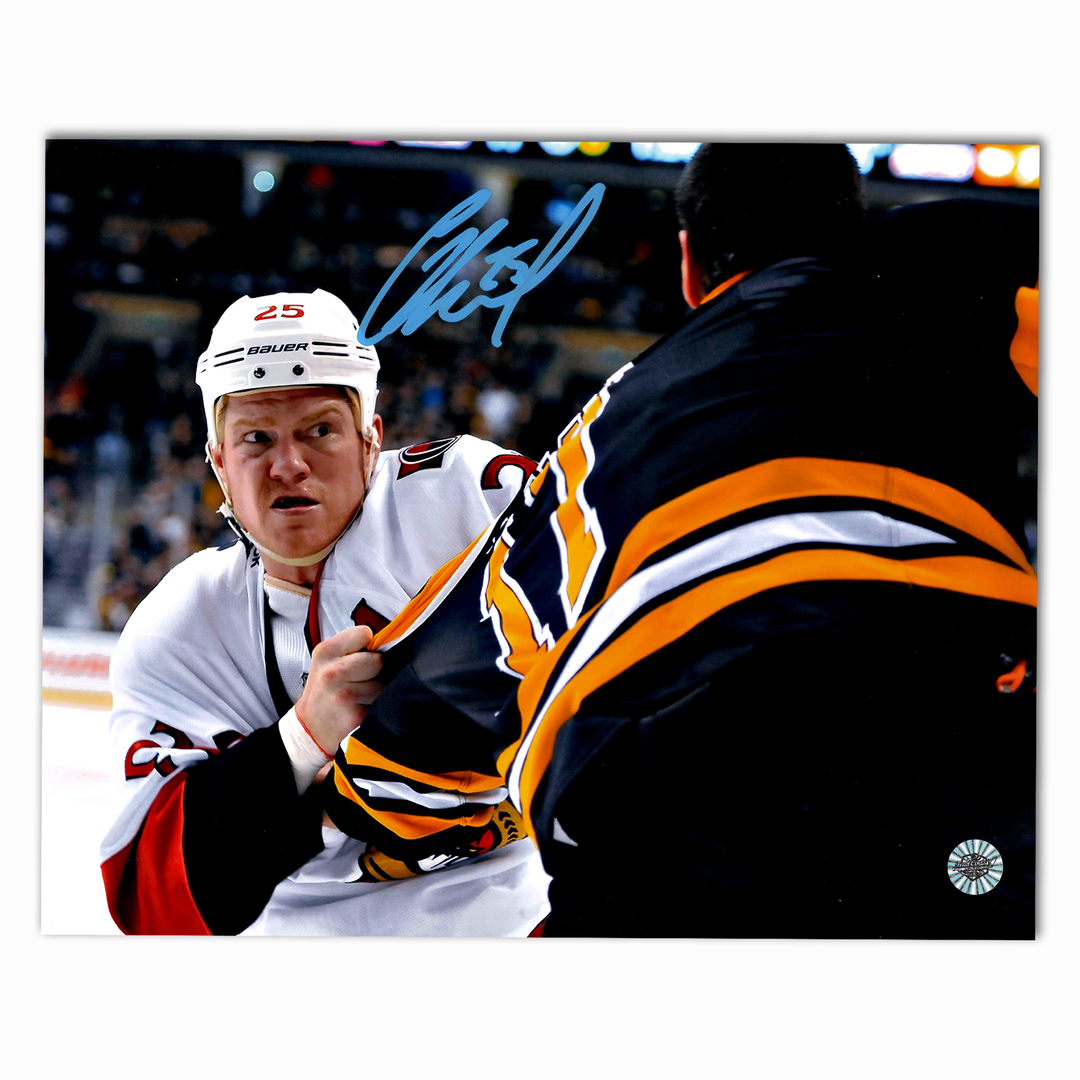 Chris Neil Autographed Ottawa Senators Fighting Lucic 8x10 Photo