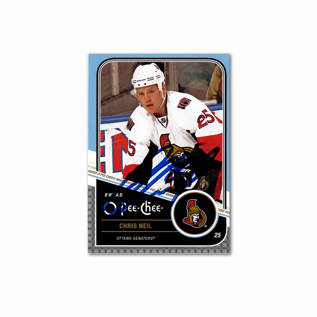 Chris Neil Autographed 2011-2012 O-Pee-Chee OPC #215 Ottawa Senators