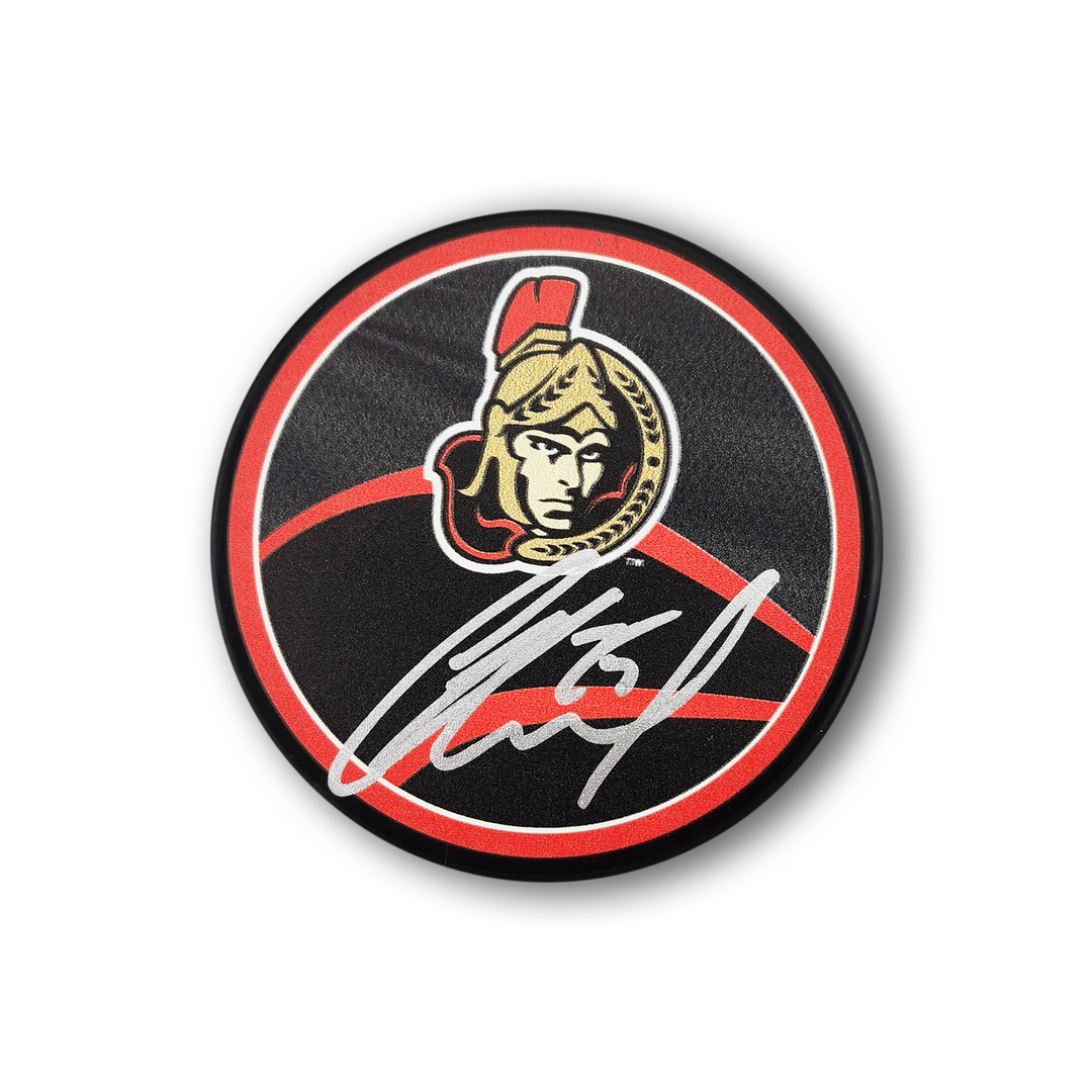 Chris Neil Autographed Ottawa Senators Reverse Retro Hockey Puck