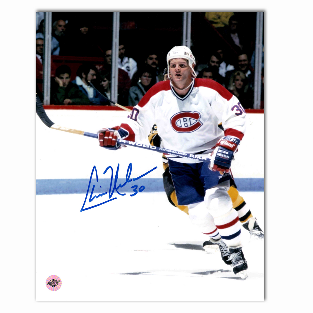 Chris Nilan Autographed Montreal Canadiens Away 8x10 Photo