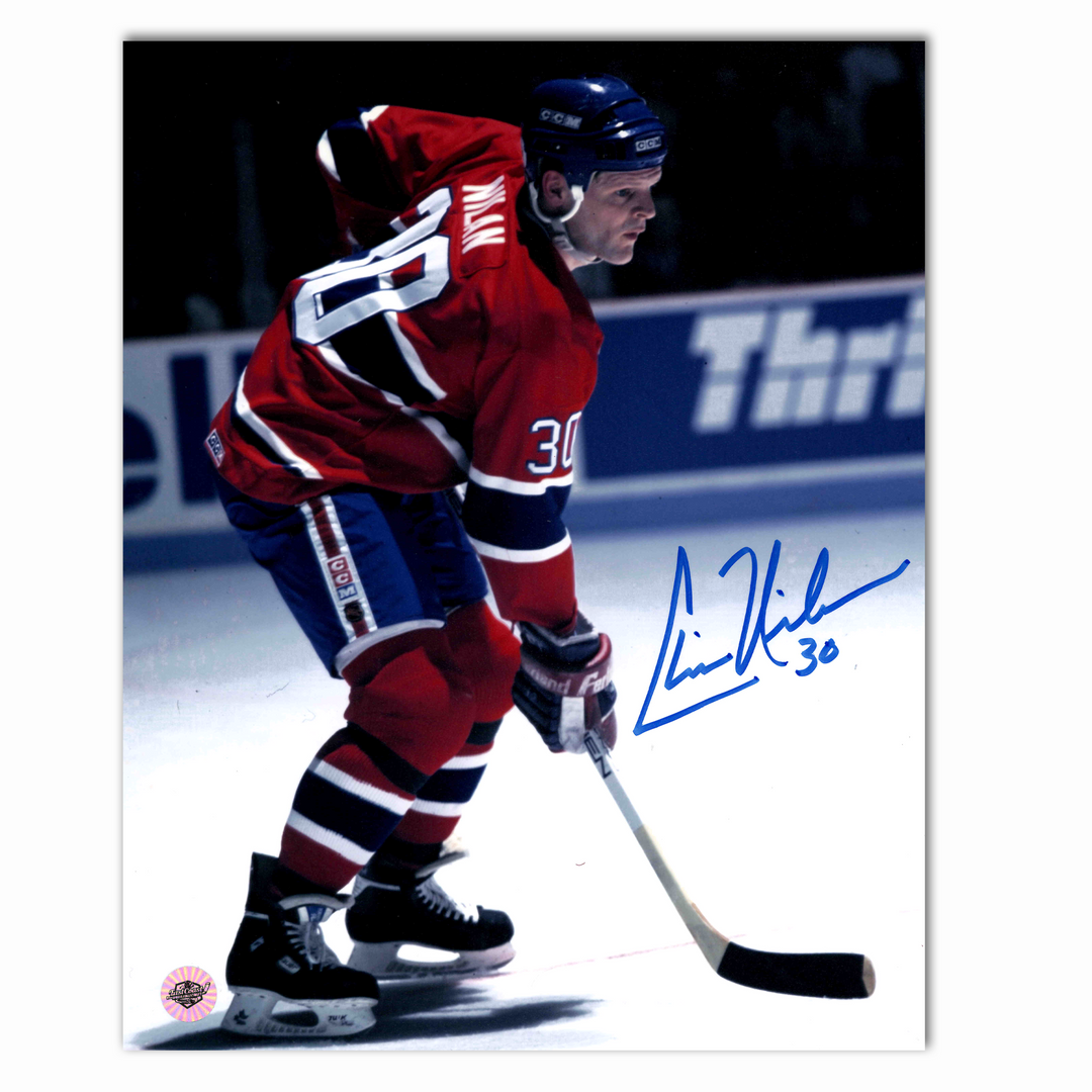 Chris Nilan Autographed Montreal Canadiens Face Off Home 8x10 Photo
