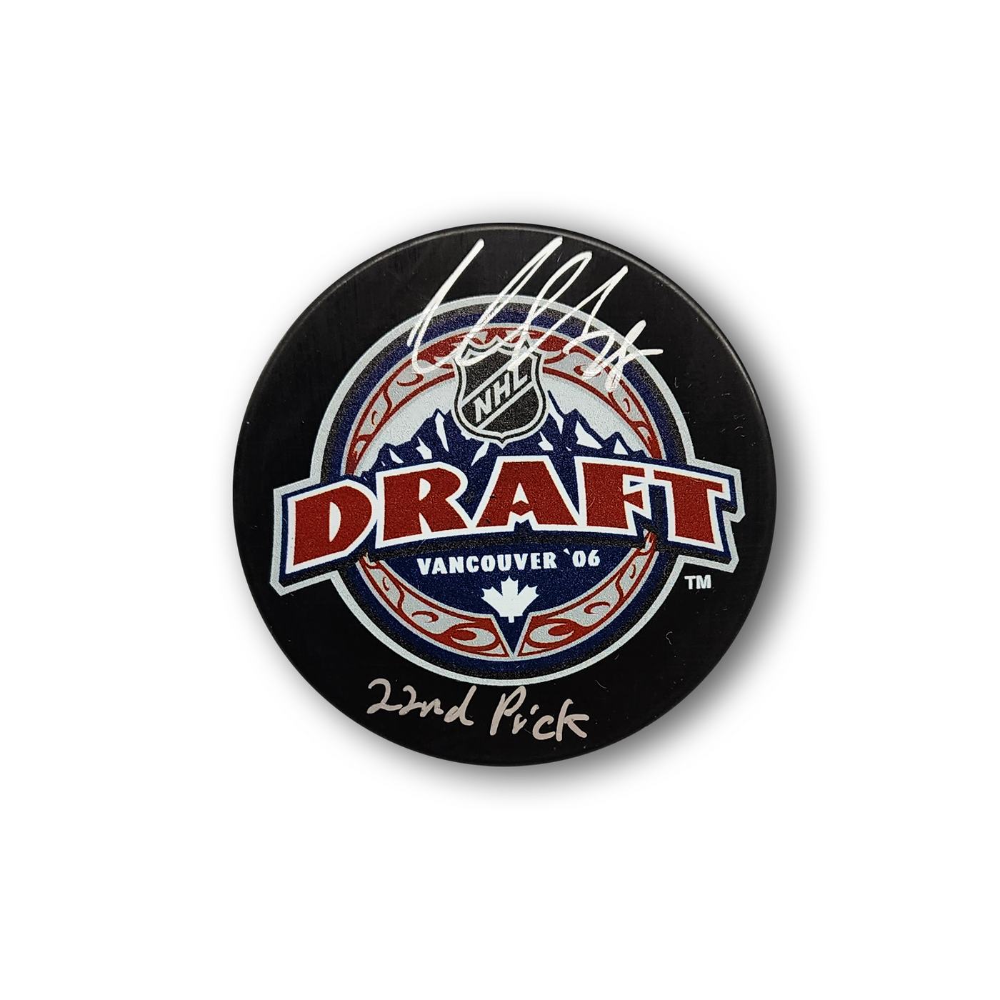 Claude Giroux Autographed 2006 NHL Draft Hockey Puck Inscribed 22nd Pick