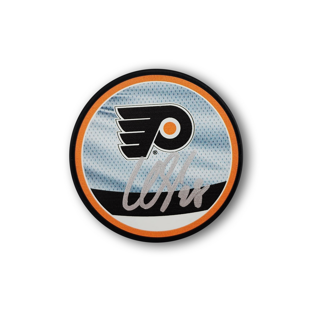 Claude Giroux Autographed Philadelphia Flyers Reverse Retro Hockey Puck (Silver)