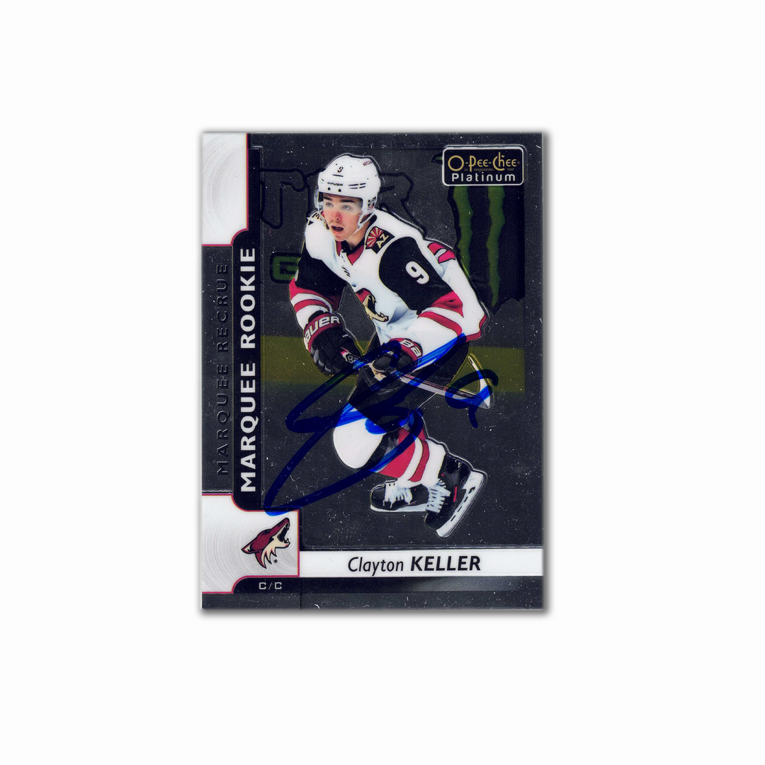 2017-18 OPC Platinum Marquee Rookies #160 CLAYTON KELLER Autographed Rookie Card