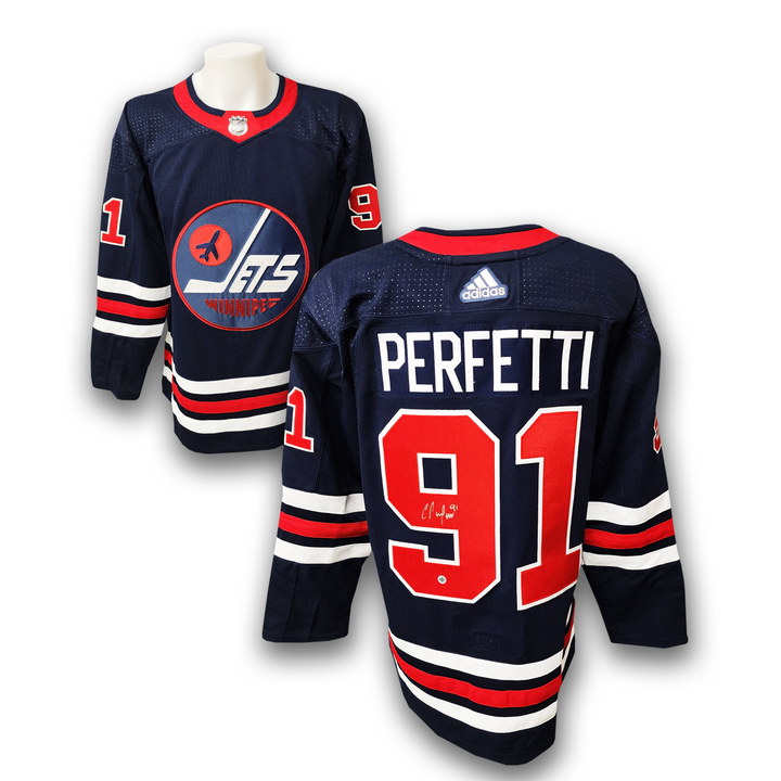 Cole Perfetti Autographed Winnipeg Jets Alternate Adidas Jersey