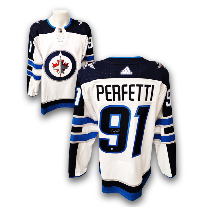 Cole Perfetti Autographed Winnipeg Jets Away Adidas Jersey