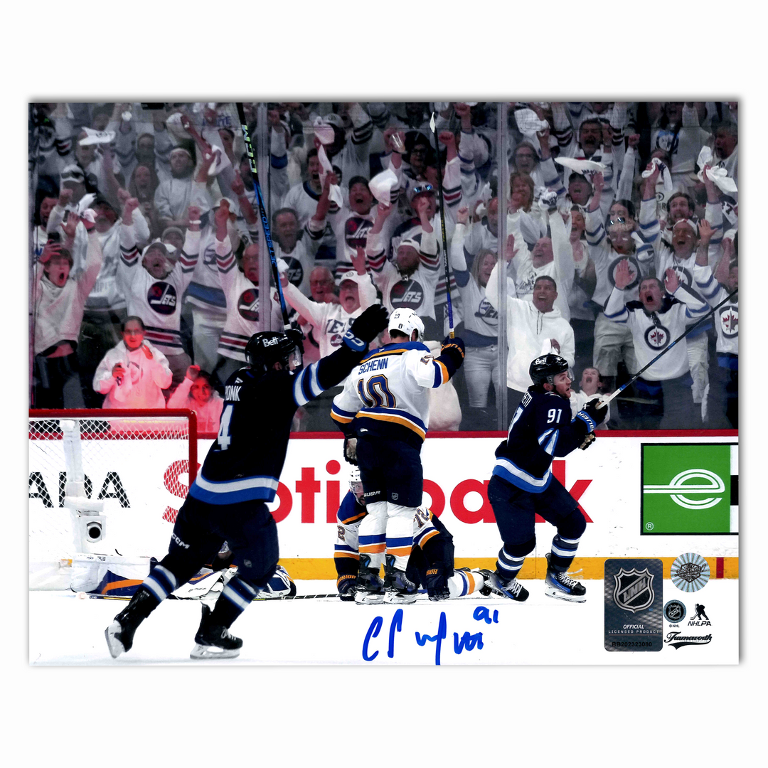 Cole Perfetti Autographed Winnipeg Jets Game Winning Goal 8x10 Photo