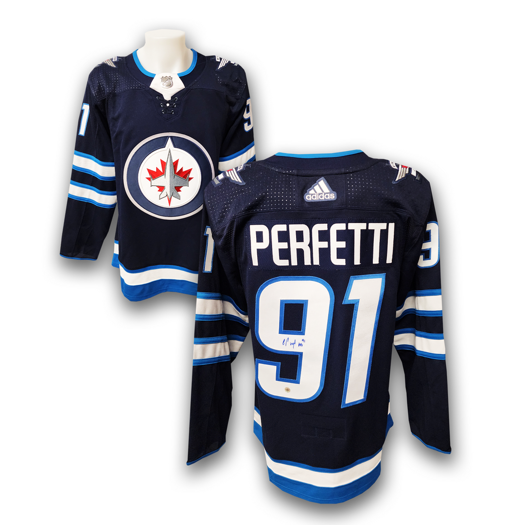 Cole Perfetti Autographed Winnipeg Jets Home Adidas Jersey