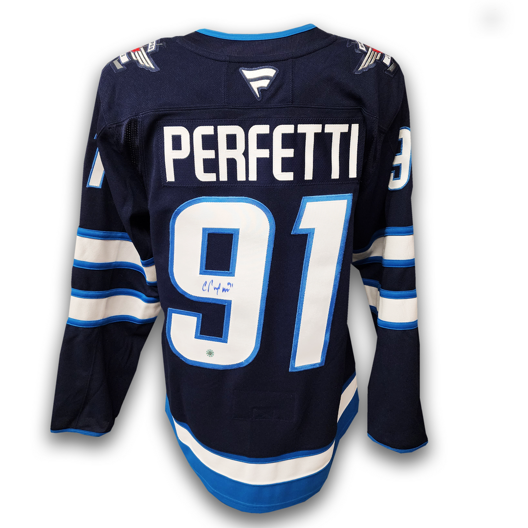 Cole Perfetti Autographed Winnipeg Jets Home Fanatics Premium Jersey