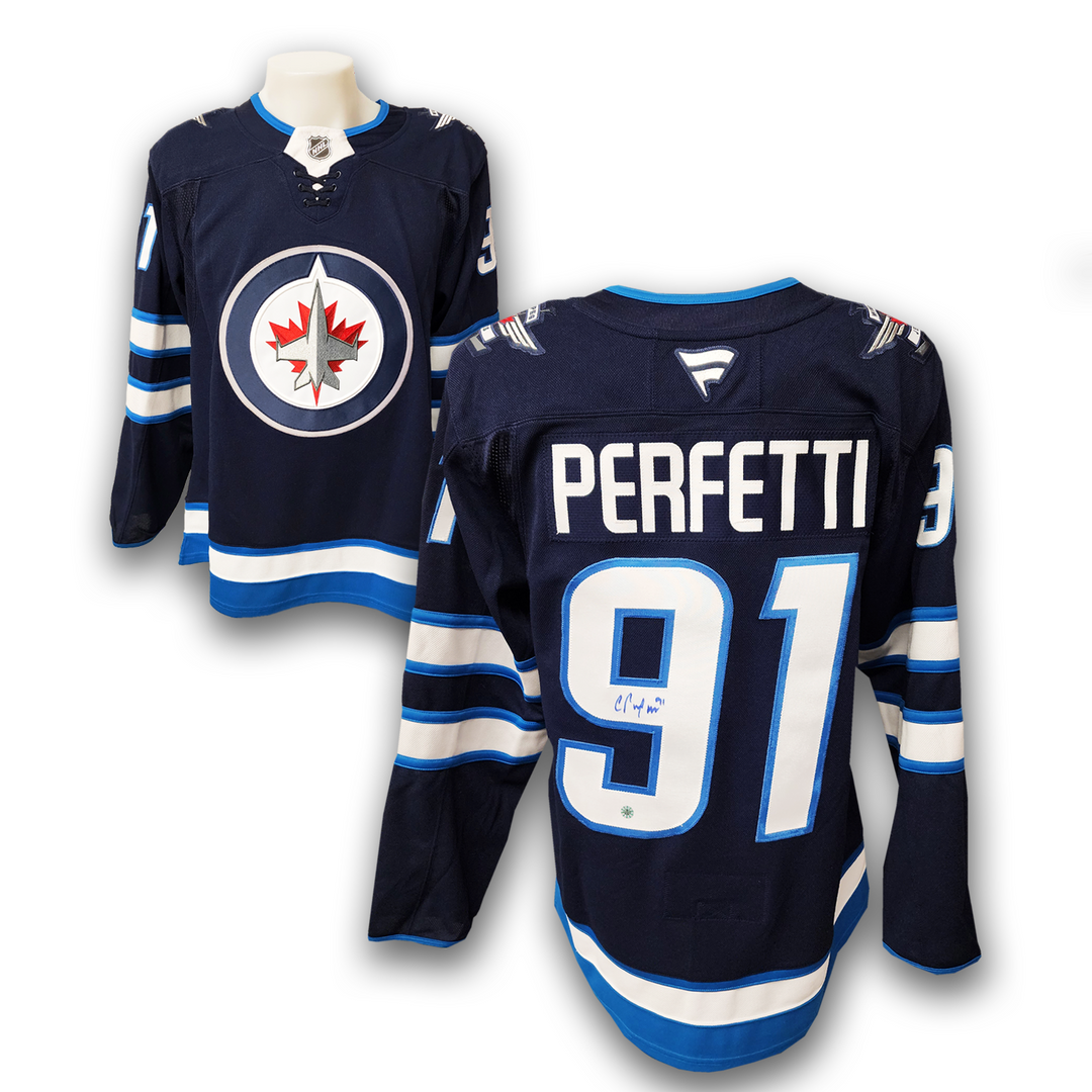 Cole Perfetti Autographed Winnipeg Jets Home Fanatics Premium Jersey