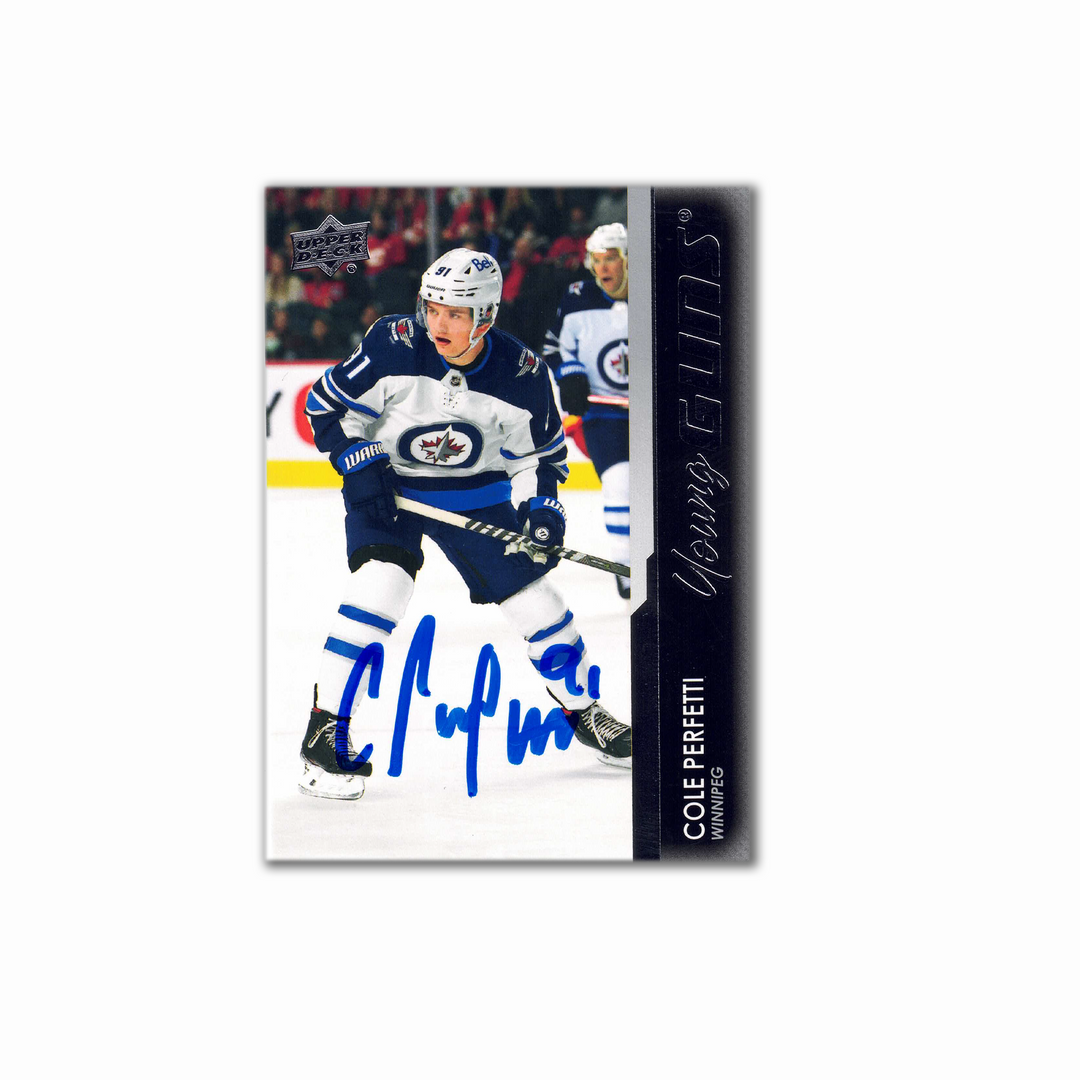 2021-22 UD Young Guns #466 COLE PERFETTI Autographed Rookie Card