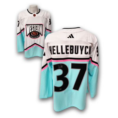 Connor Hellebuyck Autographed 2023 Western Conference NHL All Star Adidas Jersey