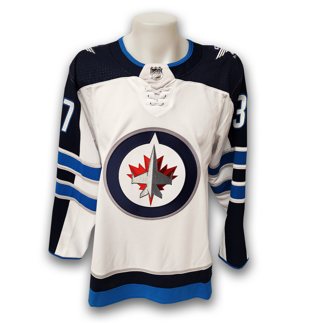 Connor Hellebuyck Autographed Winnipeg Jets Away Adidas Jersey