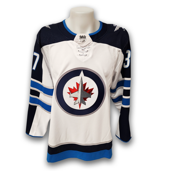 Connor Hellebuyck Autographed Winnipeg Jets Away Adidas Jersey