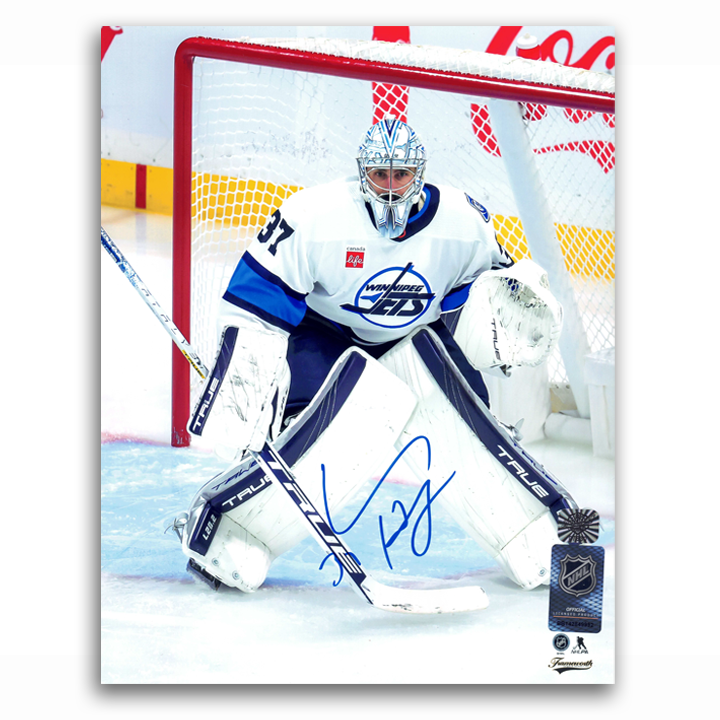 Connor Hellebuyck Winnipeg Jets Autographed Reverse Retro 2.0 8x10 Photo