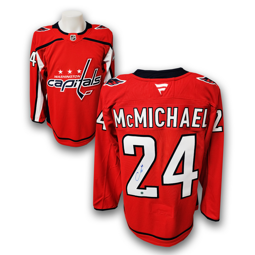 Connor McMichael Autographed Washington Capitals Home Fanatics Premium Jersey