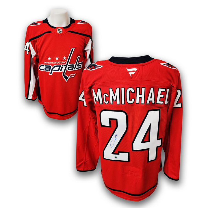 Connor McMichael Autographed Washington Capitals Home Fanatics Premium Jersey