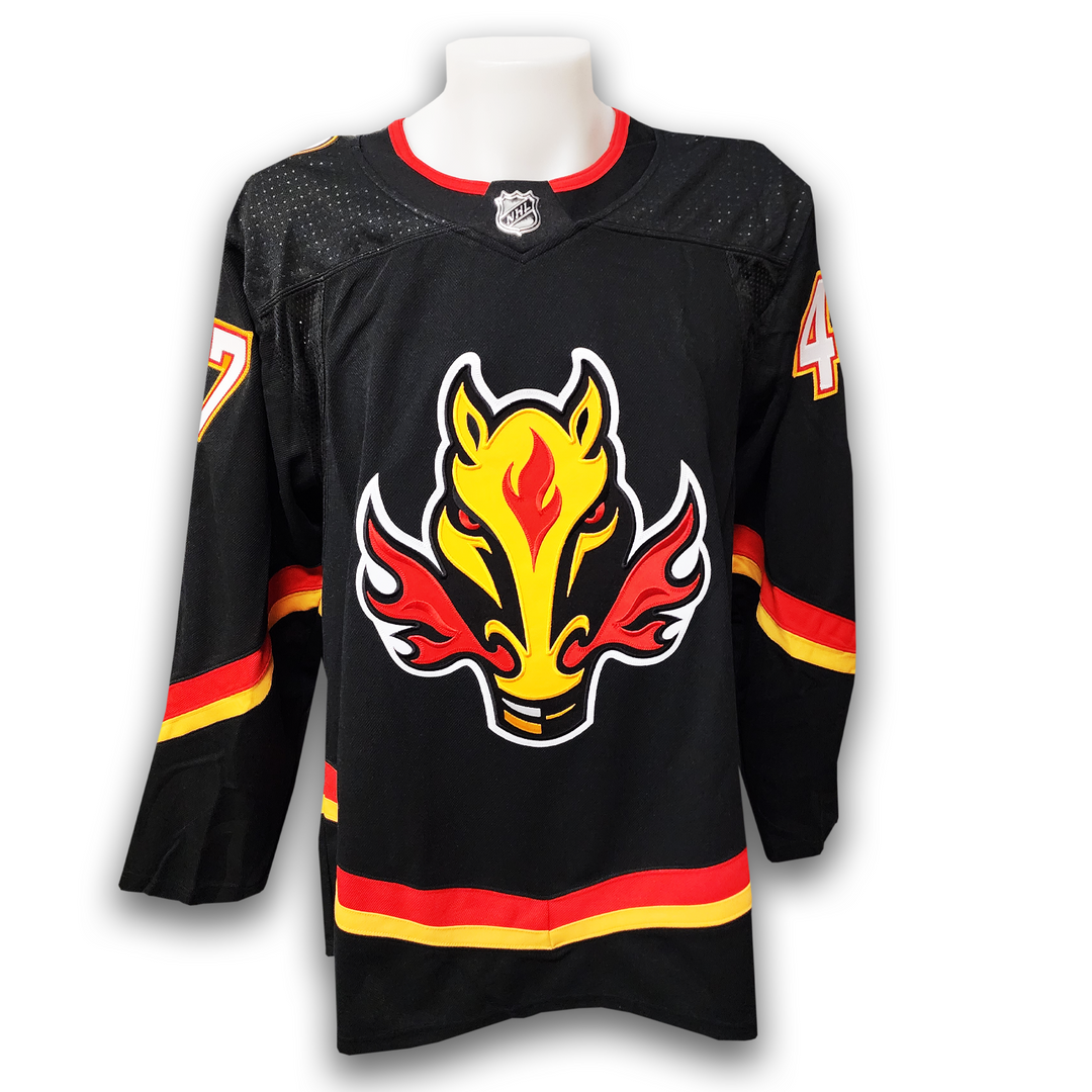 Connor Zary Autographed Calgary Flames Alternate Adidas Jersey