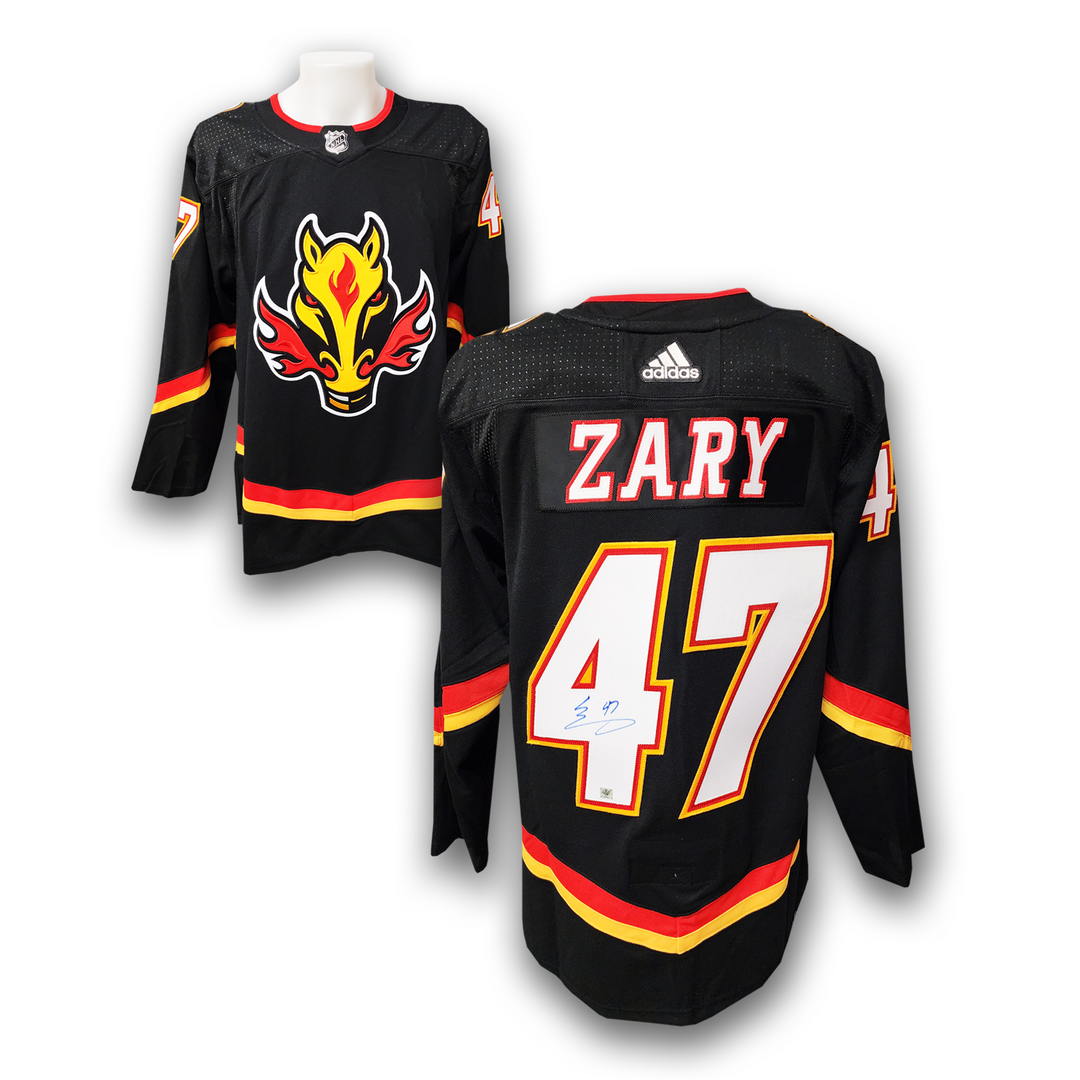 Connor Zary Autographed Calgary Flames Alternate Adidas Jersey