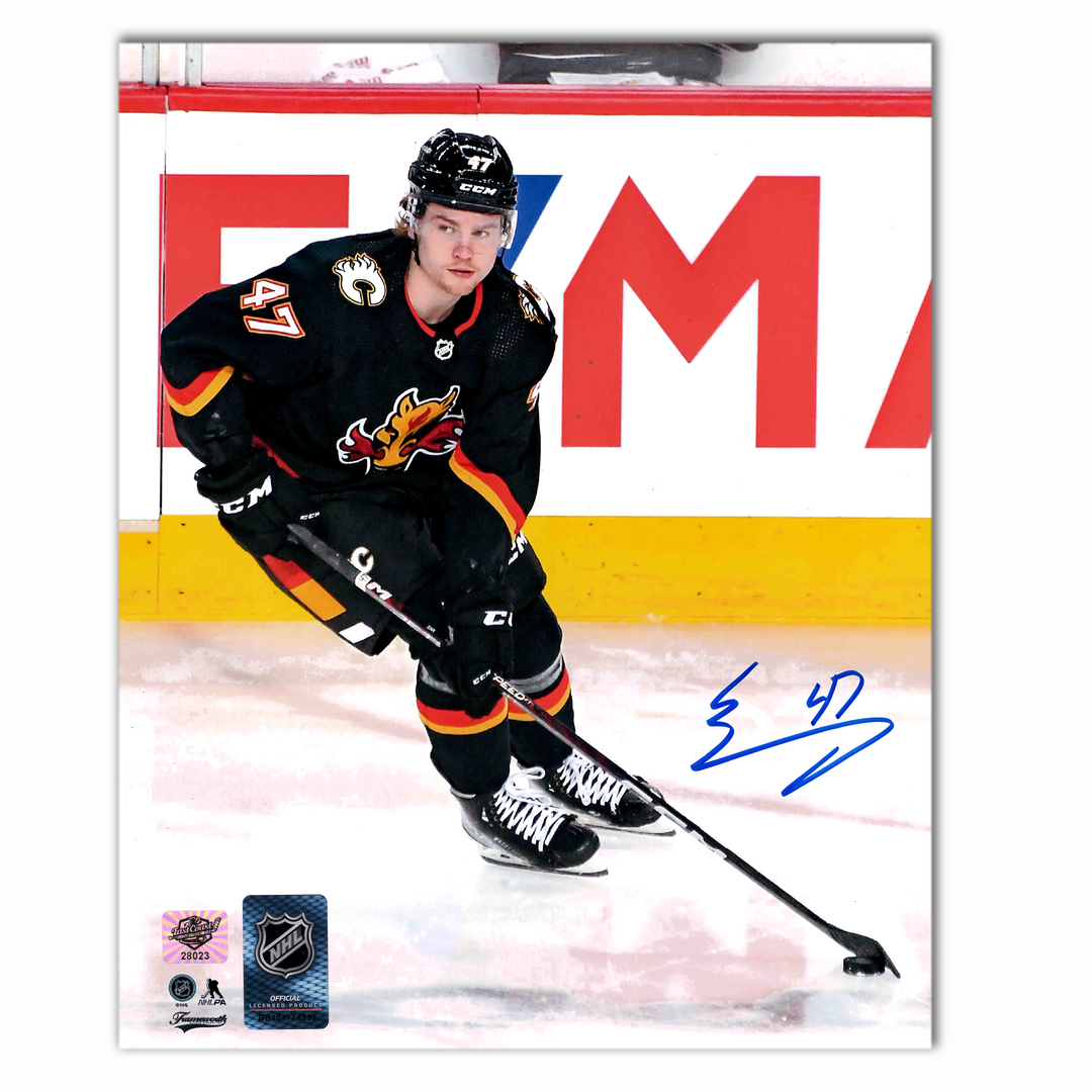Connor Zary Autographed Calgary Flames Alternate 8x10 Photo