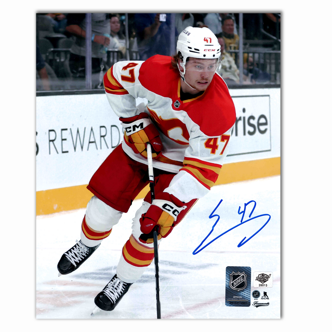 Connor Zary Autographed Calgary Flames Away 8x10 Photo
