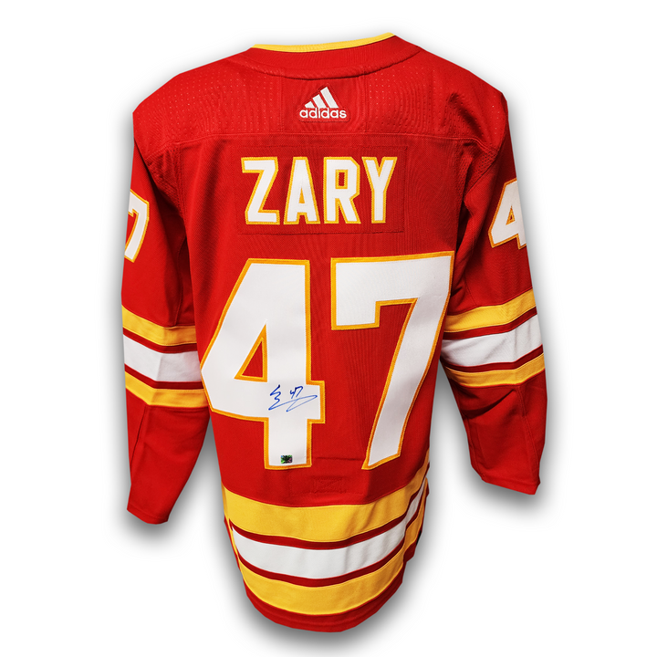 Connor Zary Autographed Calgary Flames Home Adidas Jersey