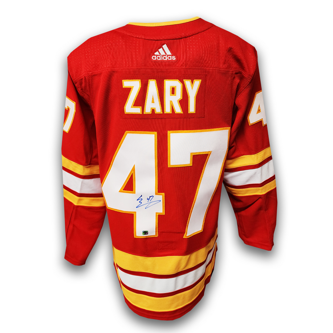 Connor Zary Autographed Calgary Flames Home Adidas Jersey