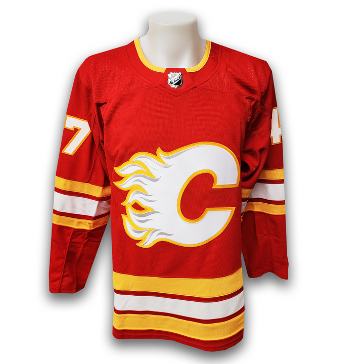 Connor Zary Autographed Calgary Flames Home Adidas Jersey