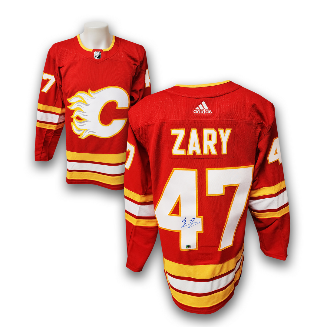 Connor Zary Autographed Calgary Flames Home Adidas Jersey