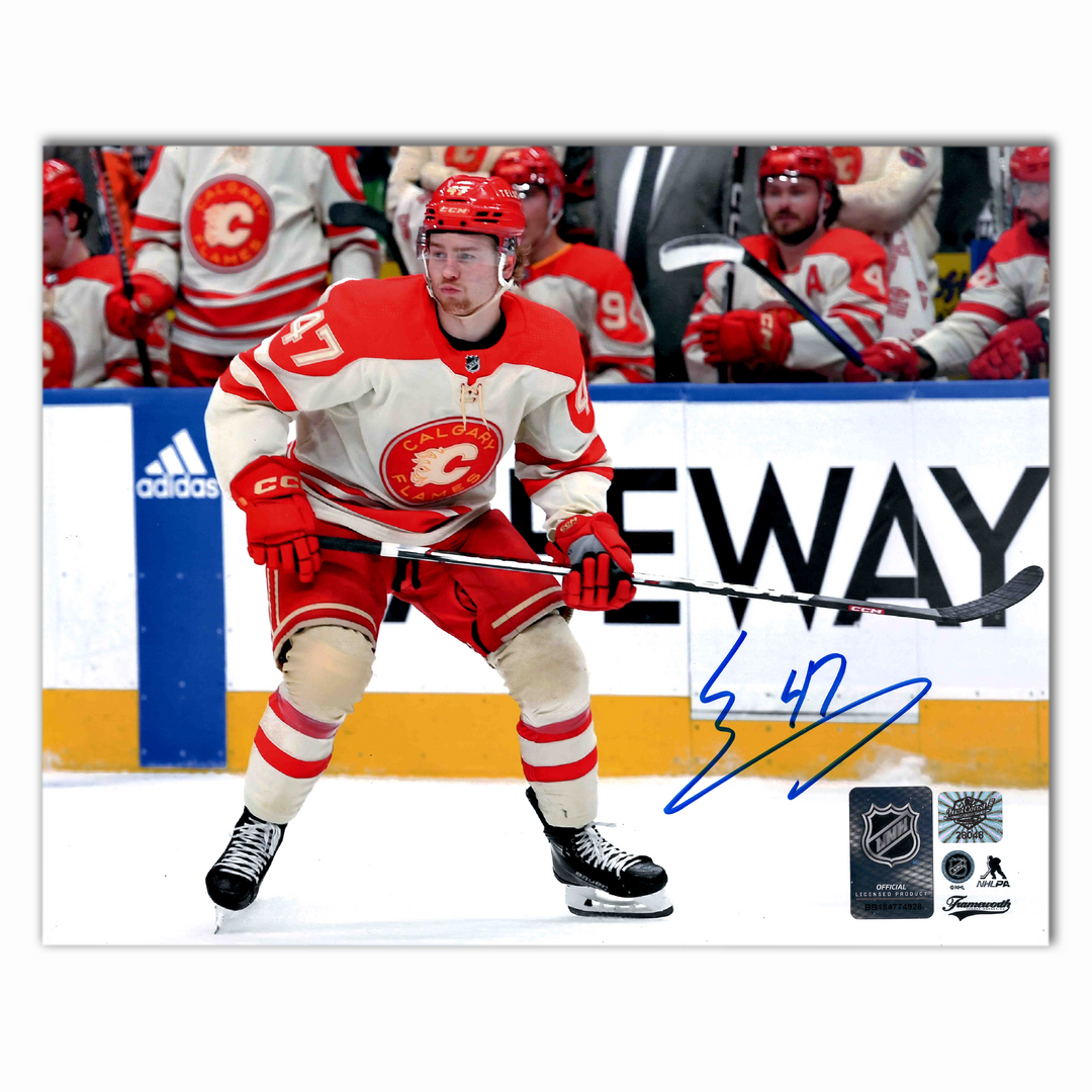 Connor Zary Autographed Calgary Flames Winter Classic 8x10 Photo