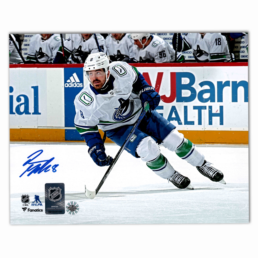 Conor Garland Autographed Vancouver Canucks Away 8x10 Horizontal Photo