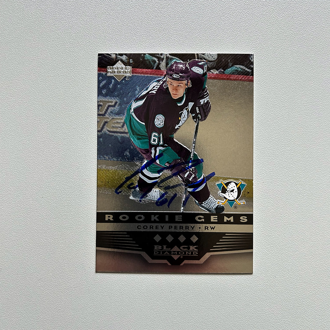 2005-06 UD Black Diamond Quad #196 COREY PERRY Autographed Rookie Card