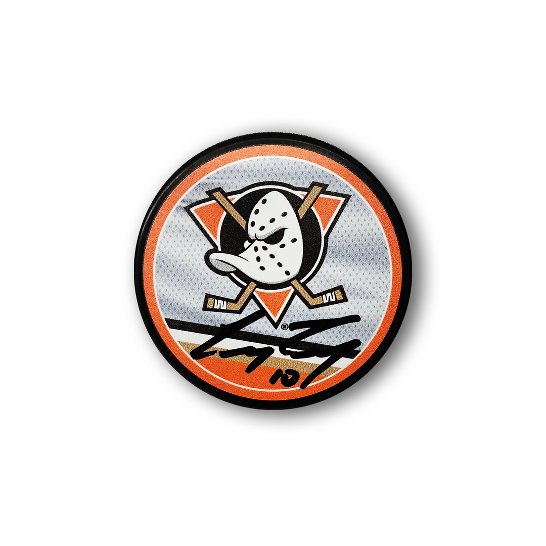 Corey Perry Autographed Anaheim Ducks Reverse Retro Hockey Puck
