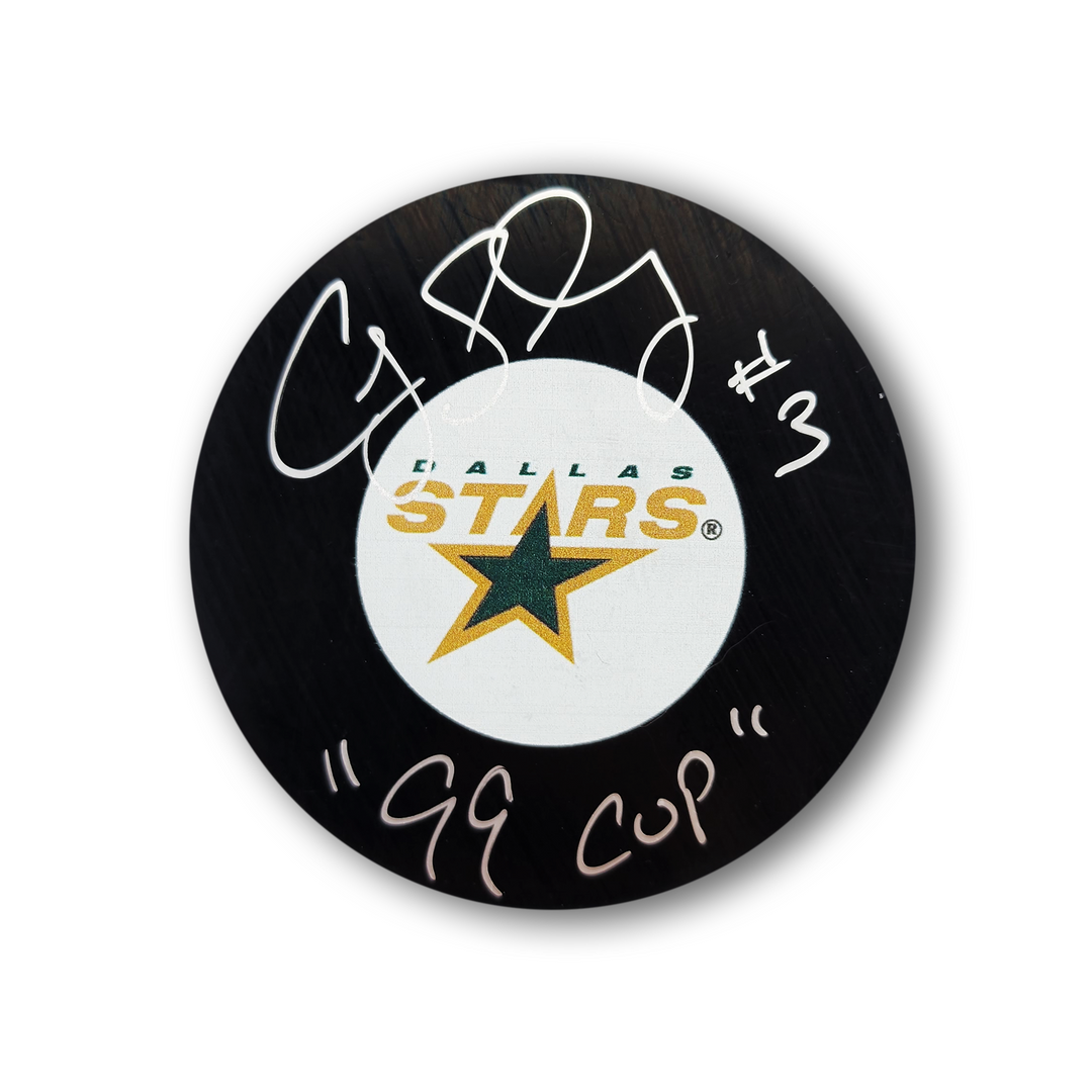 Craig Ludwig Autographed Dallas Stars Hockey Puck Inscribed 99 Cup