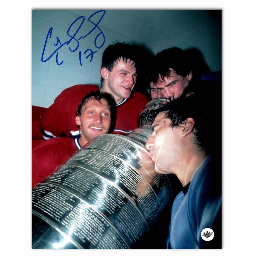 Craig Ludwig Autographed Montreal Canadiens With Stanley Cup 8x10 Photo