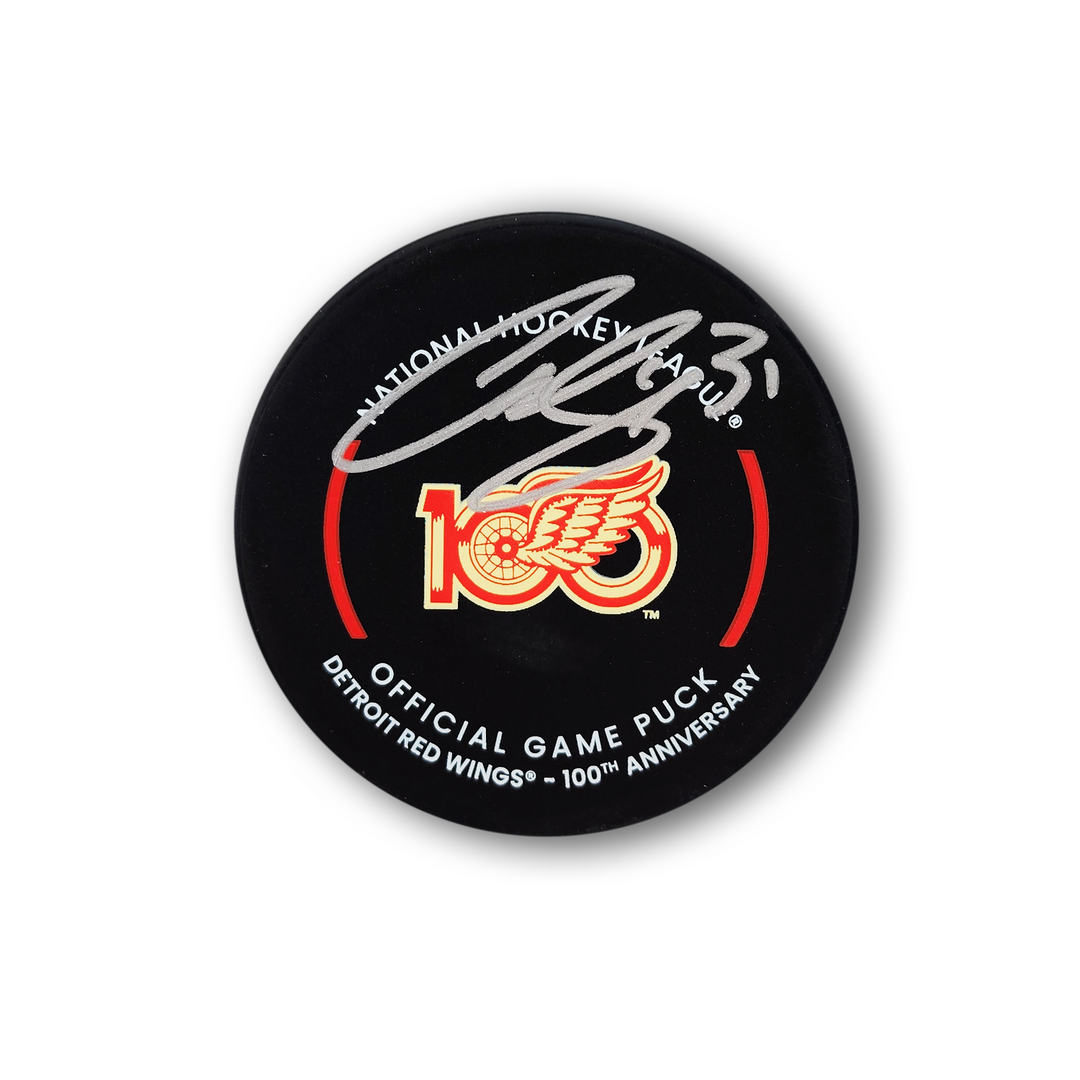 Curtis Joseph Autographed Detroit Red Wings 100th Year Official Hockey Puck