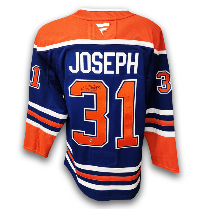 Curtis Joseph Autographed Edmonton Oilers Home Fanatics Premium Jersey