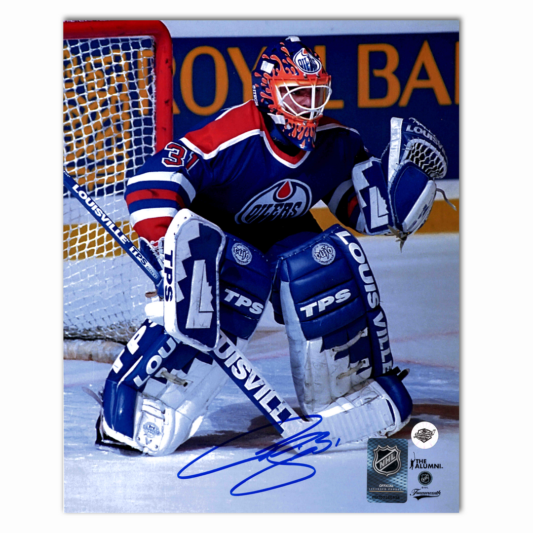 Curtis Joseph Autographed Edmonton Oilers Home 8x10 Photo (Orange)