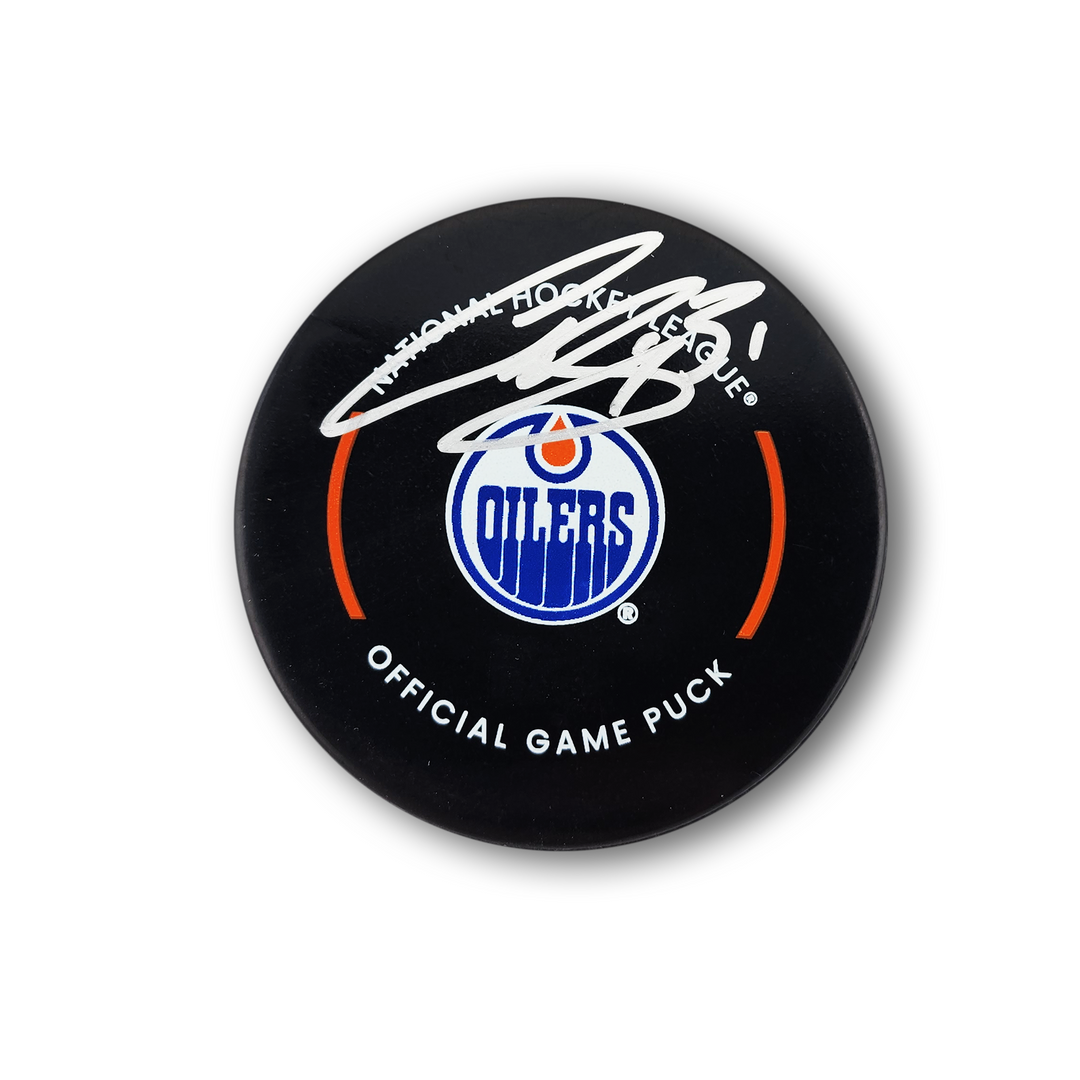 Curtis Joseph Autographed Edmonton Oilers Official Hockey Puck