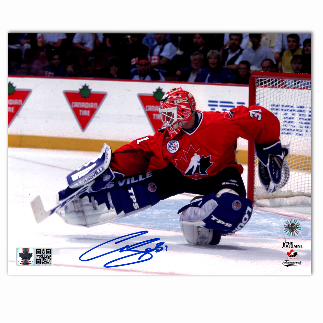 Curtis Joseph Autographed Team Canada Horizontal 8x10 Photo