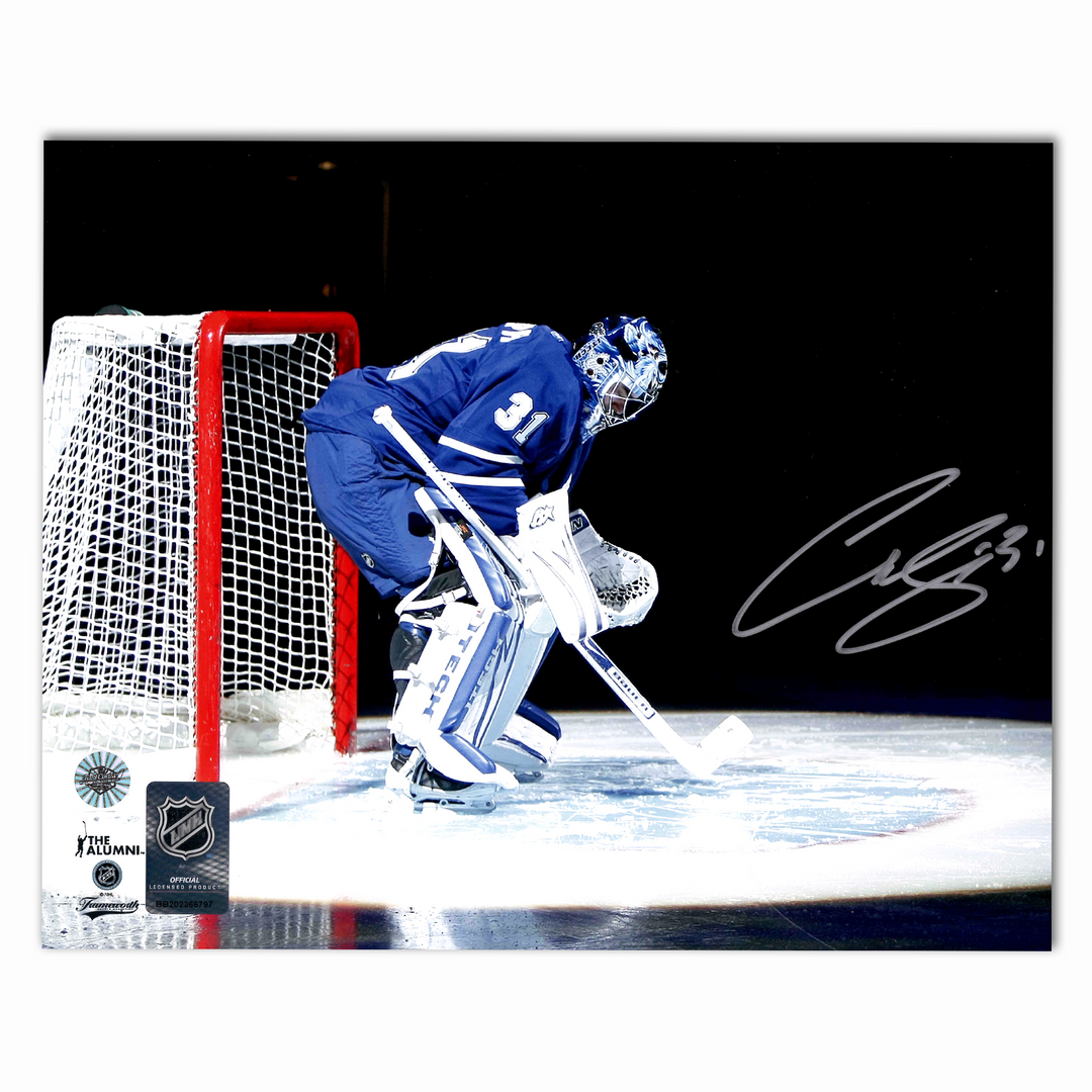 Curtis Joseph Autographed Toronto Maple Horizontal 8x10 Photo (Black Background)