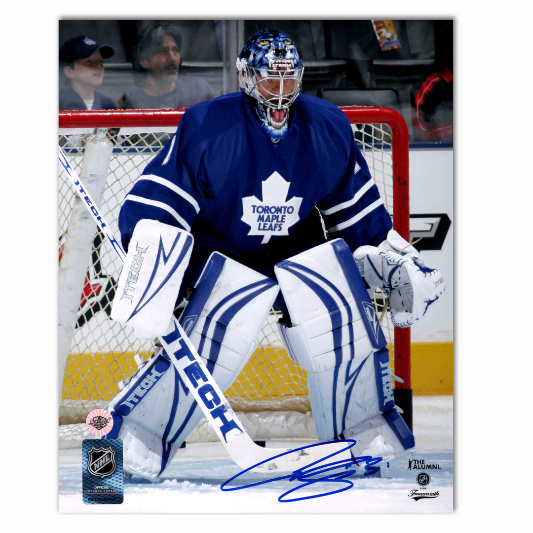 Curtis Joseph Autographed Toronto Maple Leafs Home 8x10 Photo (Facing Front)