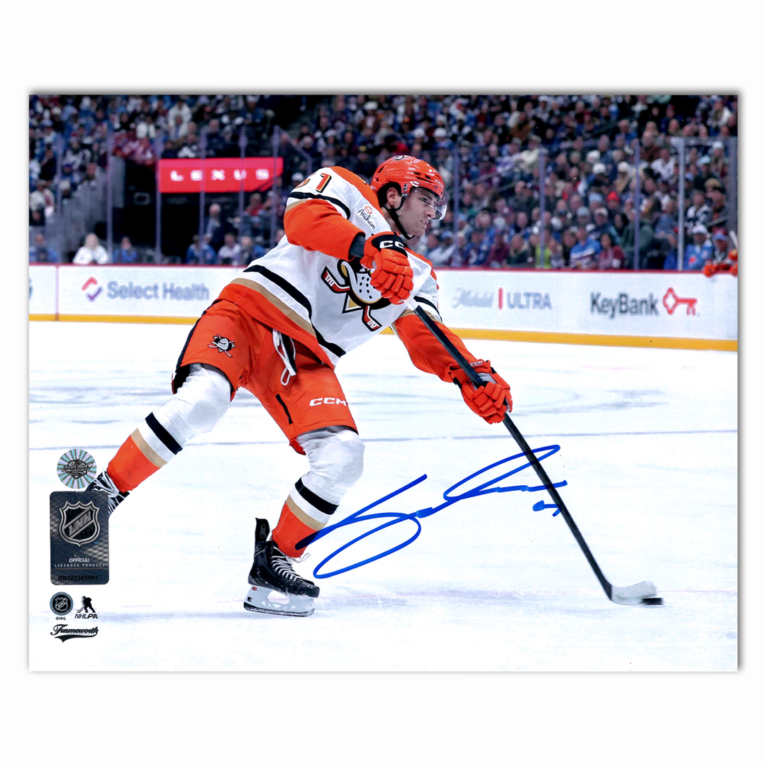 Cutter Gauthier Autographed Anaheim Ducks Away Horizontal 8x10 Photo