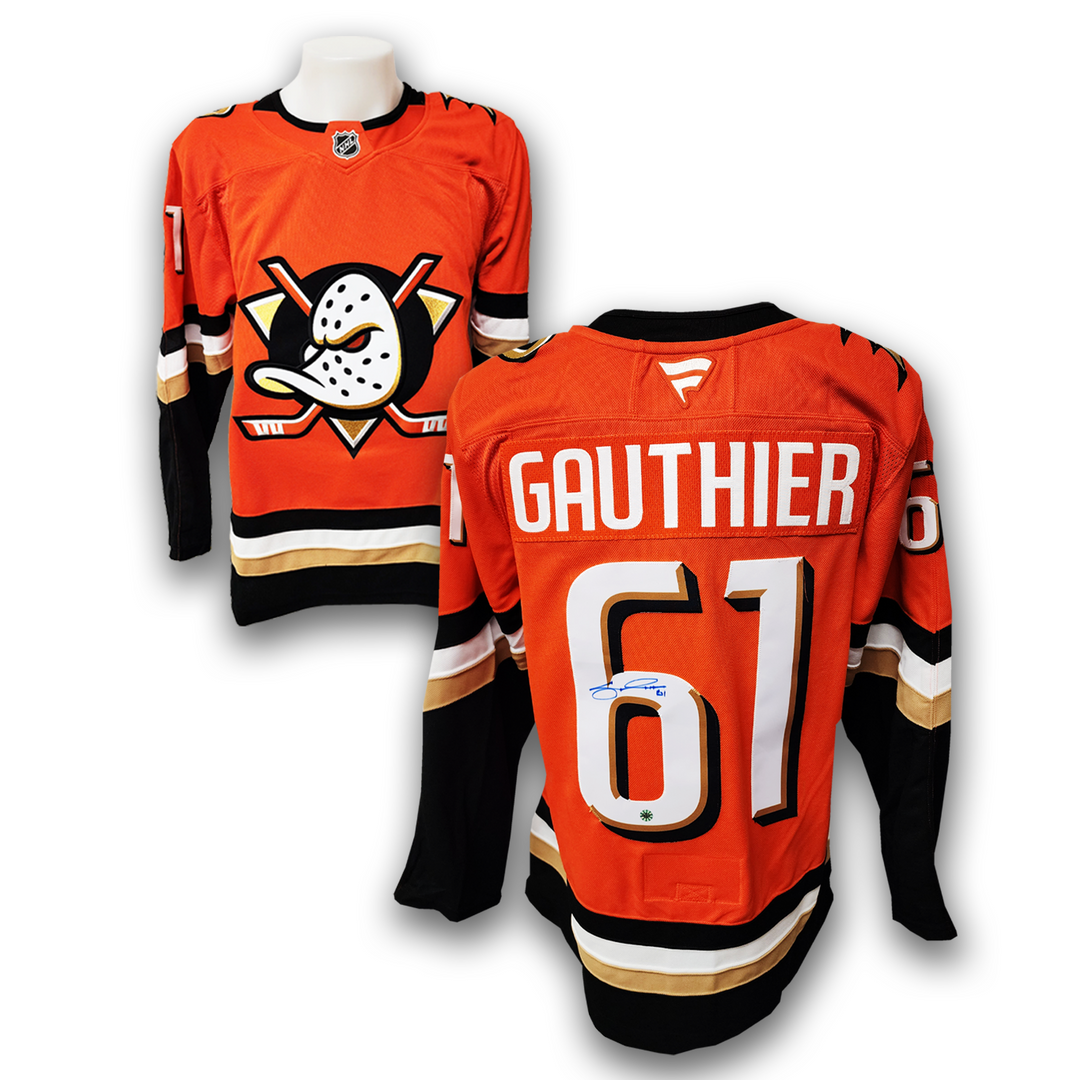 Cutter Gauthier Autographed Anaheim Ducks Home Fanatics Premium Jersey